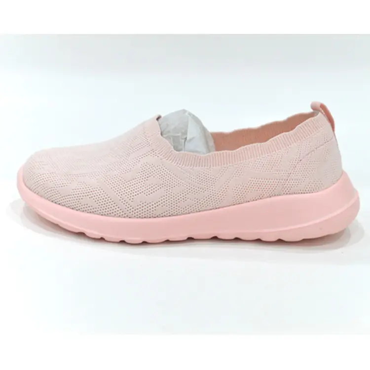 OEM ODM Walking Loafers Maker  China Customized Hot Sale Lightweight Outdoor Jian Er Pink Women Flat Casual Shoes