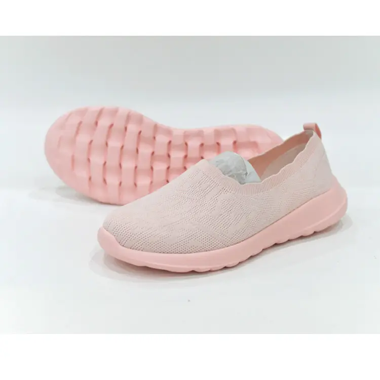 OEM ODM Walking Loafers Maker  China Customized Hot Sale Lightweight Outdoor Jian Er Pink Women Flat Casual Shoes Featured Image